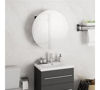 Armoire de salle de bain miroir rond et LED Noir 40x40x17,5 cm Noir G