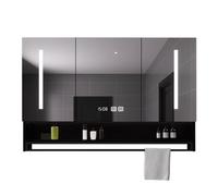 Armoire de salle de bain moderne 80 x 90 cm, miroir anti-buée, design rectangulaire élégant avec éclairage, parfait pour la décoration d'intérieur (couleur : B)