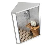 Armoire de Salle de Bain Moderne à LED Triangulaire avec Miroir et Support de Rangement, Armoire d'angle Murale pour Petits Appartements