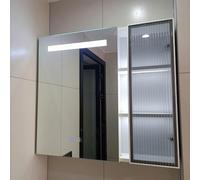 Armoire de Salle de Bain Moderne avec Miroir à LED, antibuée et étanche, Fixation Murale, Coiffeuse, Armoire à Pharmacie avec Commande Tactile, 95 cm (Couleur A).