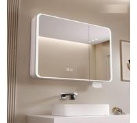 Armoire de Salle de Bain Moderne avec Miroir éclairé par LED, avec désembuage et Commande Tactile, Armoire Murale Suspendue avec Compartiment de Rangement, éclairage élégant pour v