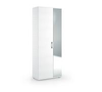 ARMOIRE DE SALLE DE BAIN MULTIFONCTIONNELLE H 195CM BLANC AVEC 1 PORTE ET MIROIR