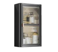 Armoire de salle de bain murale au-dessus des toilettes, étagère réglable de rangement à suspendre pour salon, entrée, cuisine (noir, 30 x 50 cm)