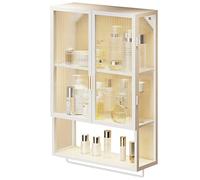 Armoire de salle de bain murale avec barre porte-serviettes - Rangement peu encombrant pour buanderie, cuisine, shampooing, médicaments et coiffeuse - Solution élégante et fonctionnelle