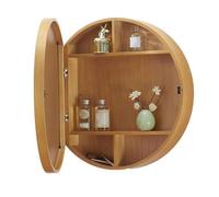 Armoire de salle de bain murale avec miroir, 70 cm, rangement de médicaments en bois avec double porte coulissante, décoration d'intérieur élégante pour salles de bains organisées