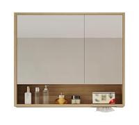 Armoire de salle de bain murale avec miroir, en bois massif, design peu encombrant, accessoires en métal, idéal au-dessus des toilettes, 78 x 70 cm, élégant et fonctionnel