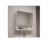 Armoire de salle de bain murale avec miroir haute définition - Gain de place - Solution de rangement multifonctionnelle - Installation facile - Blanc - 78 cm