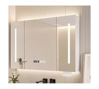 Armoire de salle de bain murale avec miroir - Rangement élégant pour maison, appartement, chambre d'hôtel - Blanc - 80 x 70 cm - Parfait pour organiser les articles de toilette et les essentiels