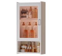 Armoire de salle de bain murale avec poignée en bois pour économiser de l'espace - Petite unité de rangement flottante au-dessus des toilettes (A 30 x 15 x 60 cm) - Design élégant et fonctionnel