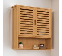 Armoire de salle de bain murale bambou BEA 2 portes et étagère