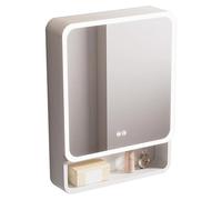 Armoire de salle de bain murale blanche avec miroir et lumière LED - Solution de rangement en aluminium étanche (40 x 70 x 13 cm) - Organiseur de salle de bain élégant et fonctionnel