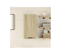 Armoire de salle de bain murale Chêne sonoma 32x20x67 cm, armoire de rangement de salle de bain, armoire de bain, 849654