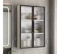 Armoire de salle de bain murale élégante avec portes en verre, solution de rangement multi-usages, 50 x 14 x 75 cm, finition blanche élégante, parfaite pour au-dessus des toilettes, cuisine et maison