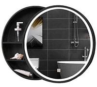 Armoire de salle de bain murale moderne à LED avec miroir et porte coulissante, solution de rangement élégante et fonctionnelle pour salle de bain, design élégant et utilisation efficace de l'espace