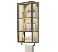 Armoire de salle de bain murale peu encombrante avec porte-serviettes - Rangement polyvalent pour linge, cuisine, shampooing et médicaments - Parfait pour le lavabo