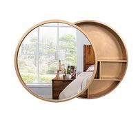 Armoire de salle de bain murale pour économiser de l'espace avec miroir et étagères en bois pour toilettes et médicaments pour petits espaces Solution de rangement multifonction pour salle de bain