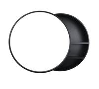 Armoire de Salle de Bain Murale Ronde avec Miroir et étagère de Rangement (Noire, 60 cm)