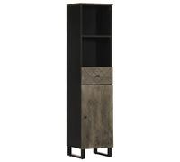 Armoire de salle de bain noir 38x33x160 cm bois massif manguier vidaXL