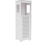Armoire de salle de bain, rangement à 4 niveaux, design indépendant, BLANC