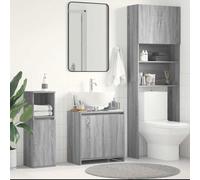 Armoire de Salle de Bain Rangement Blanc Brillant Bois d’Ingénierie vidaXL