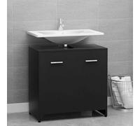 Armoire de salle de bain noir 60x33x61 cm Bois d ingénierie Noir G