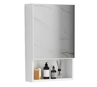 Armoire de salle de bain rectangulaire avec miroir mural en alliage d'aluminium pour chambre à coucher, salon et toilettes. Organiseur élégant et durable