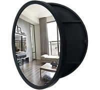 Armoire de Salle de Bain Ronde avec Miroir de Maquillage, Armoire de Salle de Bain Murale avec Miroir, Armoire à Pharmacie en Bois avec étagères, Noire, 2
