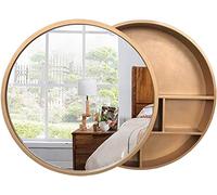 Armoire de salle de bain ronde de 70 cm avec miroir et porte coulissante bidirectionnelle, solution de rangement murale peu encombrante, décoration d'intérieur élégante pour salles de bains modernes