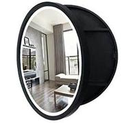 Armoire de salle de bain ronde moderne avec miroir LED - Cadre en bois Smart Touch, grand espace de rangement, fixation murale pour une décoration d'intérieur élégante