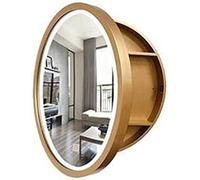Armoire de salle de bain ronde moderne avec miroir LED - Cadre en bois Smart Touch, grand espace de rangement, fixation murale pour une décoration d'intérieur élégante