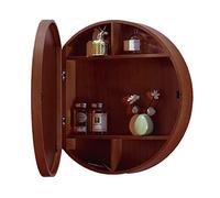Armoire de salle de bain ronde murale avec miroir 2 en 1 en bois pour salon, cuisine, chambre à coucher, armoire élégante pour décoration d'intérieur