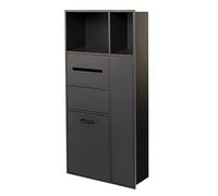 Armoire de salle de bain Sto en acier inoxydable pour brosse WC et poubelle, mur de douche, convient au club, gris, 30 x 65 cm - Solution peu encombrante