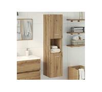 Armoire de salle de bain suspendue chêne artisanal 30x30x130 cm 856222