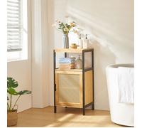 Armoire de salle de bain Tervola MDF bambou rotin 80 x 40 x 35 cm noir naturel