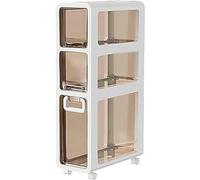 Armoire de salle de bain tiroirs et roulettes, meuble d'angle de grande capacité, commode étroite, rangement vertical pour salle de bain, petits espaces et espaces (couleur : 3 niveaux, taille : 17 cm