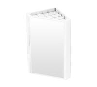 Armoire de salle de bain triangulaire en aluminium avec miroir mural pour rangement de médicaments, casier multifonction pour cuisine et salle de bain (blanc)