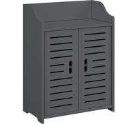 Armoire de salle de bain Trosa 62 x 45 x 25 cm Armoire de salle de bain Armoire murale Tablette Armoire d'appoint WPC Gris foncé [en.casa]