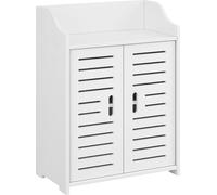 Armoire de salle de bain Trosa 62 x 45 x 25 cm Armoire de salle de bain Armoire murale Tablette Armoire d'appoint WPC Blanc [en.casa]
