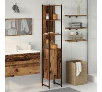 Armoire De Salle De Bain Vidaxl Bois Ancien 33x33x185,5 Cm Bois Aggloméré