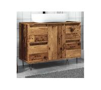 vidaXL Armoire de salle de bain vieux bois 80x33x60 cm bois ingénierie Marron
