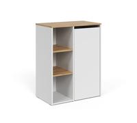 Armoire de salle de bain Viktor, 68x88.2cm avec étagères ouvertes et panier à linge, Blanc/Chêne Artisan, Vicco 57509