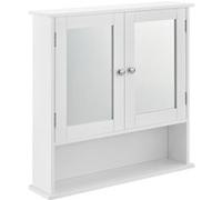 Armoire de salle de bain vintage avec miroir MDF Blanc laqué [en.casa] Blanc G