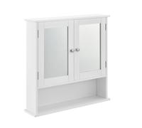 Armoire de salle de bain vintage avec miroir meuble de salle de bain avec porte 3 surface de stockage MDF laque 58 cm bl