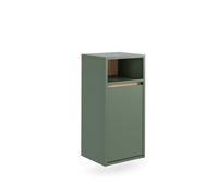 Armoire de salle de bain Viola, 38x80cm avec panier à linge, Vert/Chêne Artisan, Vicco 54885