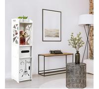 Armoire de salle de bain - XUANYU - Motif Tour de Paris - Blanc - 20x20x80cm - Imperméable