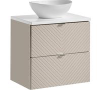Armoire de Salle de Bains 60 cm Cachemire Avec Lavabo Sur Socle Et Plan De Travail