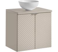 Armoire de salle de bains 60 cm Plan de toilette Cachemire Fermeture silencieuse