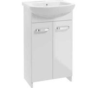Armoire de salle de bains avec lavabo debout blanc 50 cm Mila
