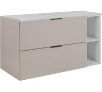 Armoire de salle de bains, cachemire / blanc, poignées noires, 100 (80 + 20) x 46 x 57 cm