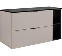Armoire de salle de bains, cachemire / gris foncé, poignées noires, 100 (80 + 20) x 46 x 57 cm